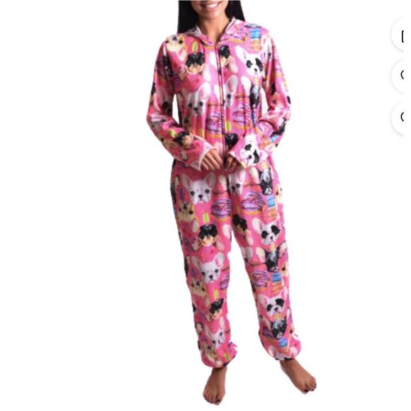 Body Candy Women's Sweet Thing Union Suit Pajama's one piece SZ SM Dog printed - Picture 1 of 9